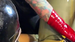 POV Latex Gloves Double Domme Hand Job Edging Tease with Electro Stim with Madame Li Ying and Our Rubber Gimp