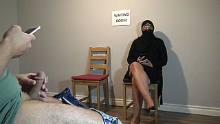 Arab woman got mad at me - I flashed and jerked my cock in front of her