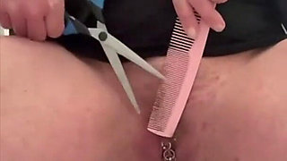 Combing My Pussy Bush and Shaving