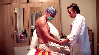 Youthful Russian doctor Nicole Love And Passion examines and dominates her new patient with ass play