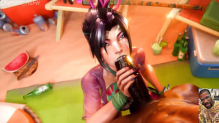Slutty Fucking Ass Psylocke Deepthroats a BBC at the Beach, Honoka Big Breast Paizuri Cumshot Facial