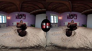 Lovely Petra Flaunts Off Her Covered-Nylon Feet In Her Bedroom - Hot Brunette With Great Legs Solo Vr Foot Fetish