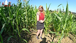 Cheap Teen Slut Gets Fuck and Facial in Cornfield