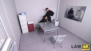 Caught and punished by a security officer in 4K!