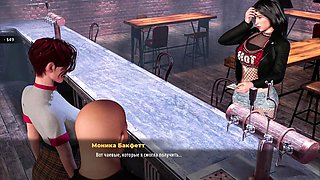 Anime babe Livemrx plays a steamy PC game with lots of big tits action