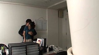Sexy office slut totally dominates her lewd colleague