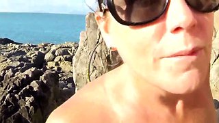 Amateur Mature Blowjob on the Beach