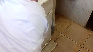 Redhead catches her friend masturbating in the shower and decides to help him