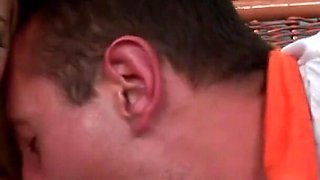 Small tits blonde and brunette sluts try anal and group sex