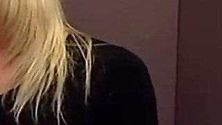 Blonde MILF Stuck in Elevator Gets Horny and Fucks Her Companion Hard