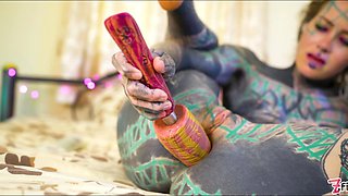 Tat Doll Jerking, Finger-tickling Her Vag And Donk