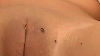 Hot Brunette in White Stockings Fucked in a Threesome