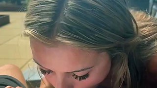 Beautiful MILF housewife giving perfect blowjob in POV