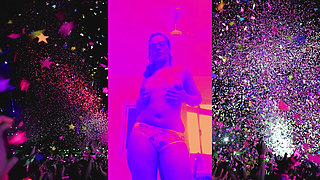 "Sandy Takes the Stage: Sexy Moves, Wild Vibes