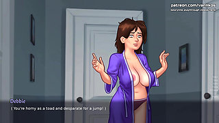 First Sex with Stepmom. Virgin 18yo Stepson Creampies Her Pussy - Summertime Saga V21.0.0 - Part 65