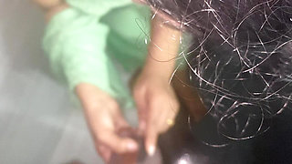 Tamil Big Tits Aunty Shaved Her Boy Friend and Sex Romance Boob Press in Bathroom