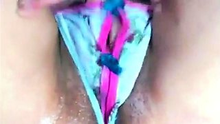 Cam Girl Gushes Creamy Cum Through Panties
