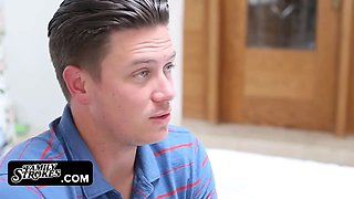 Virgin teen Mandy Muse needs an ass fucking lesson from her enormous bro