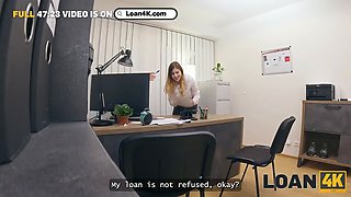 Loan4k. blonda maya with Big Tits is hardcore a bank employee on the office chair while his accomplice is watching
