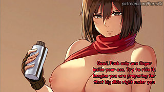 Mikasa Ackerman tests her new young soldier (Anal, Double Orgasm, CEI)