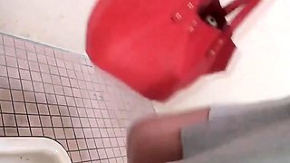 Kinky asian urinating in toilet cam