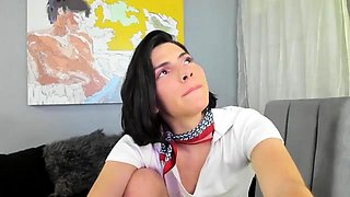 Katie amateur brunette girl toying pussy with a vibrator