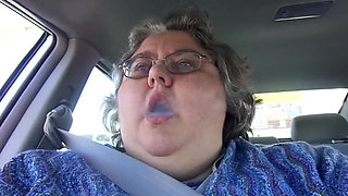 Nurse Vicki ssbbw smoking in the car