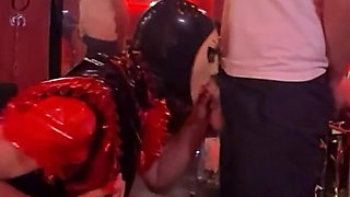 Caged Sissy Has to Suck Her First Real Cock