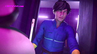 Perv Girl Caught by the Cleaner Masturbating in a Public Toilet (3D Porn Anime)