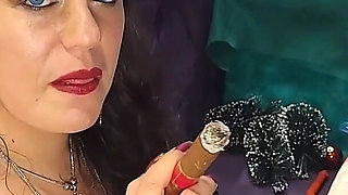 Lilli Smoking a Nicaraguan Cigar