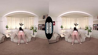 Kelsey Boudoir Outfit With White Crotchless Glossy Tights/Pantyhose Treat - 8k Vr