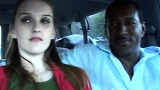 Kinky blonde with shaved copher gives blowjob in POV