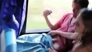 Public blowjob in bus