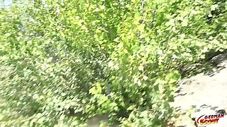 Curvy German MILF Anissa Jolie Fucks Big Cock in Outdoor Beach Casting - Big Natural Tits Bouncing