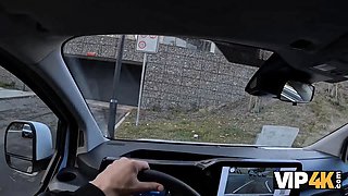 Vip4k. sexy athlete sakura hell bangs a stranger in a car in front of her boyfriend
