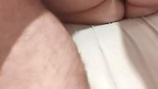 Her feet strokes his cock