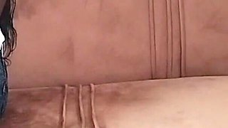 Horny Wife Getting Fucked by His Boss on the Sofa