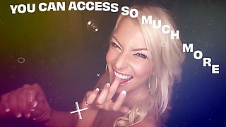 Tattooed Redhead in Glasses Gloryhole Blowjob on Huge Cock