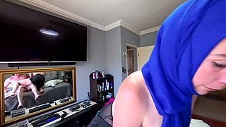 Hijab Whore Getting Cum Facial After Getting Fucked and Sucking Dick
