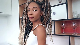 Black and busty teen slut eaten out