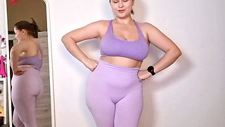 Sweaty Gym Girl to Sexy Lingerie Outfit Change