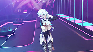 [mmd] Brilliant Marionette Black and White Erotic Fun Nun Meat Urinal Lewd Pattern Thong White Tiger Pussy