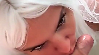 Runaway Bride Gets Fucked Doggystyle and Gets a Juicy Load of Cum in Her Mouth