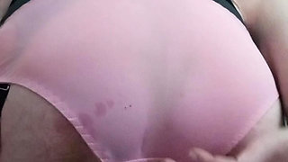 Huge cock destroys my ass through my pink panties