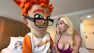 Tattooed blonde Lilith Grace gave the best handjob and blowjob then took a messy facial like a pro