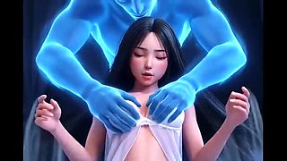 Lonely Young Beauty Gets Fucked by a Handsome Ghost at Night