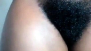 African Amateur's Hairy Webcam Show