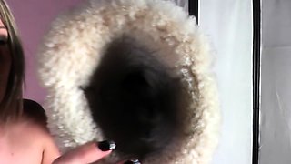 Glamour babe with big boobs masturbates in lingerie