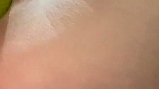 Used my stepbrother's one blade trimmer to make myself cum in bathroom with all my family next door