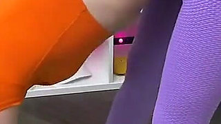 Do Hot Yoga Session with Squats and Masturbation